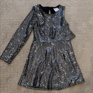 Zara Kids Silver Sequin Formal Dress